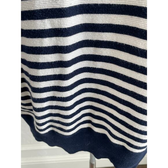 J. Crew Navy White Striped Cotton Sweater Large - Picture 6 of 7